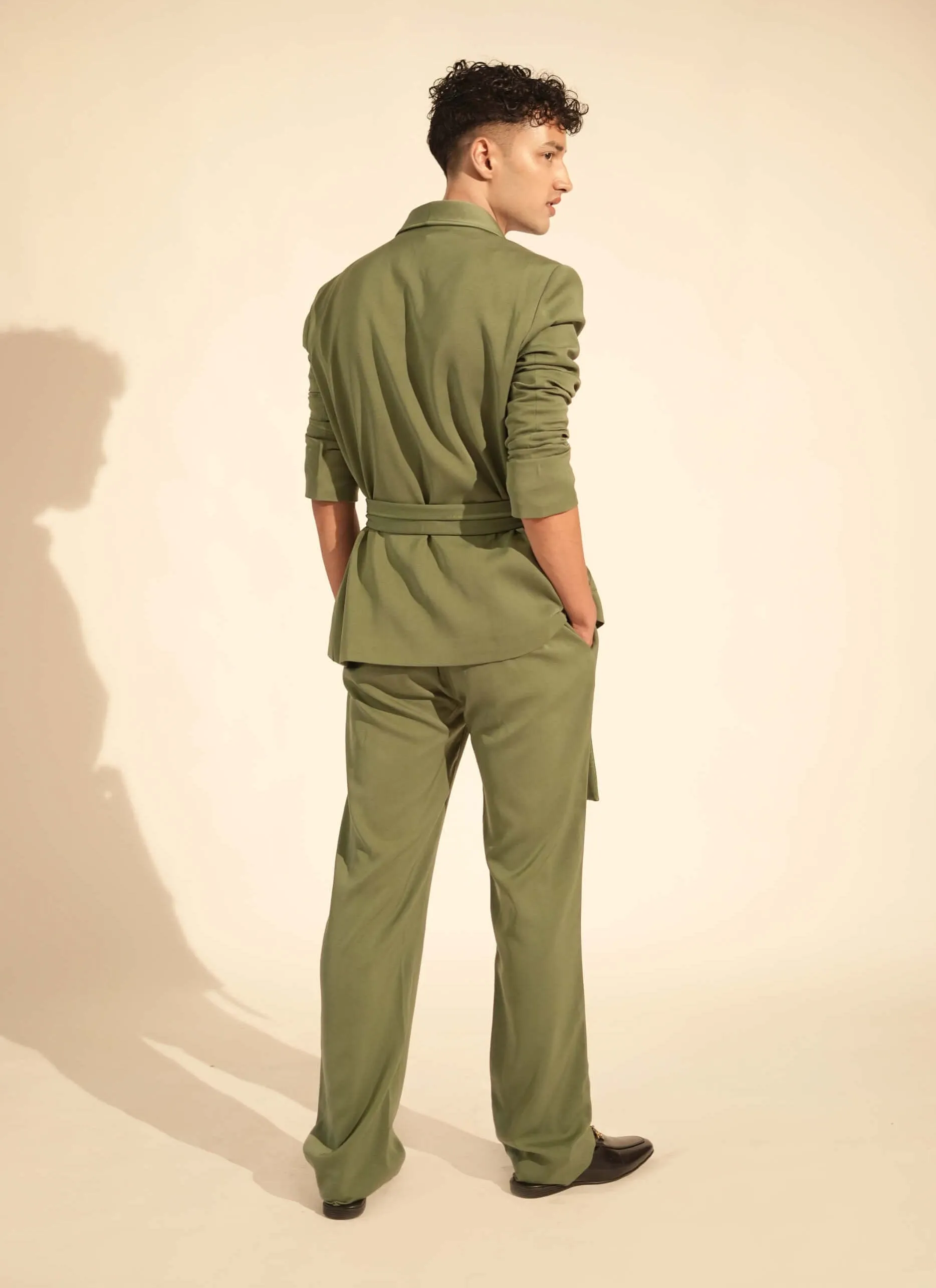 Jade green blazer and pant set