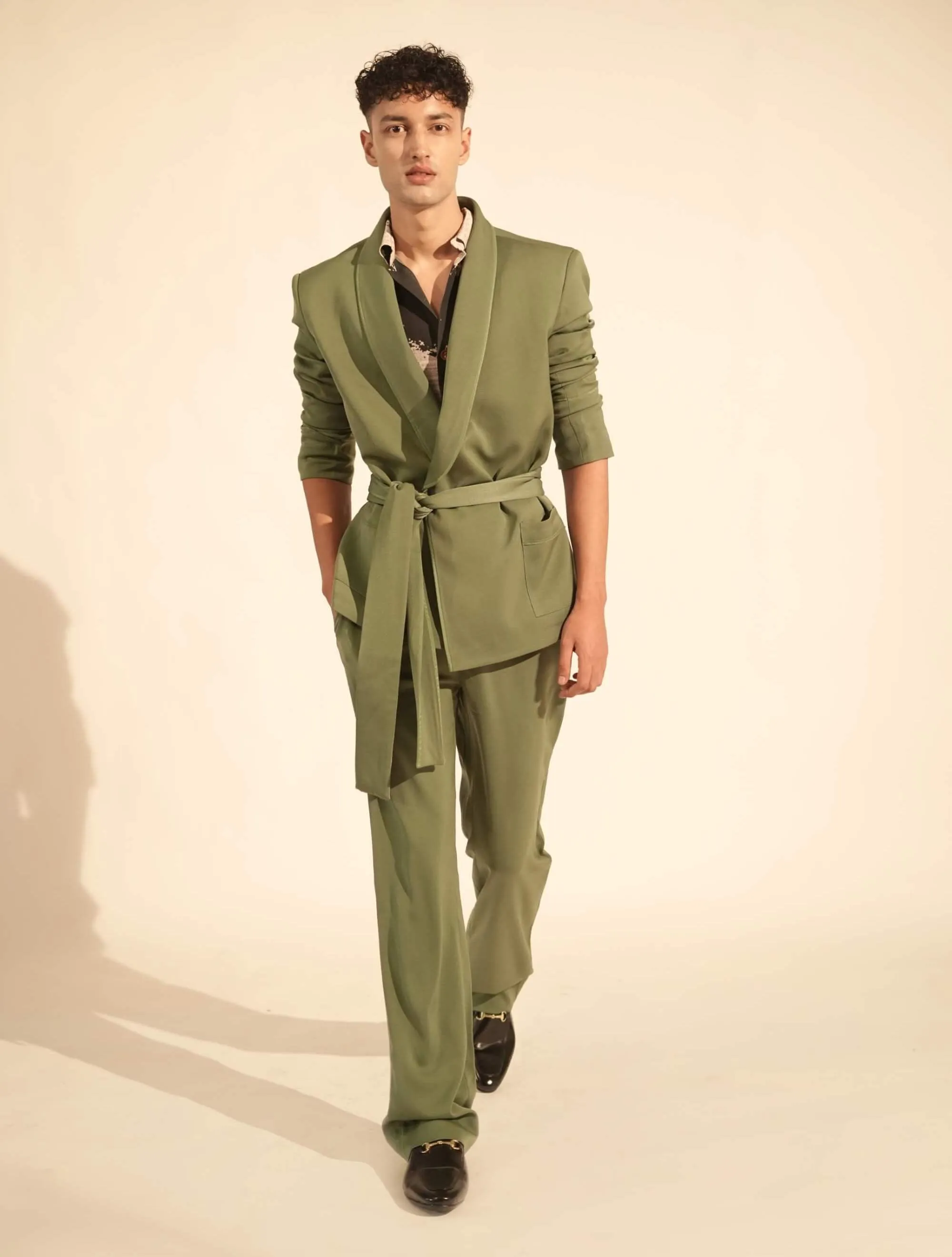 Jade green blazer and pant set
