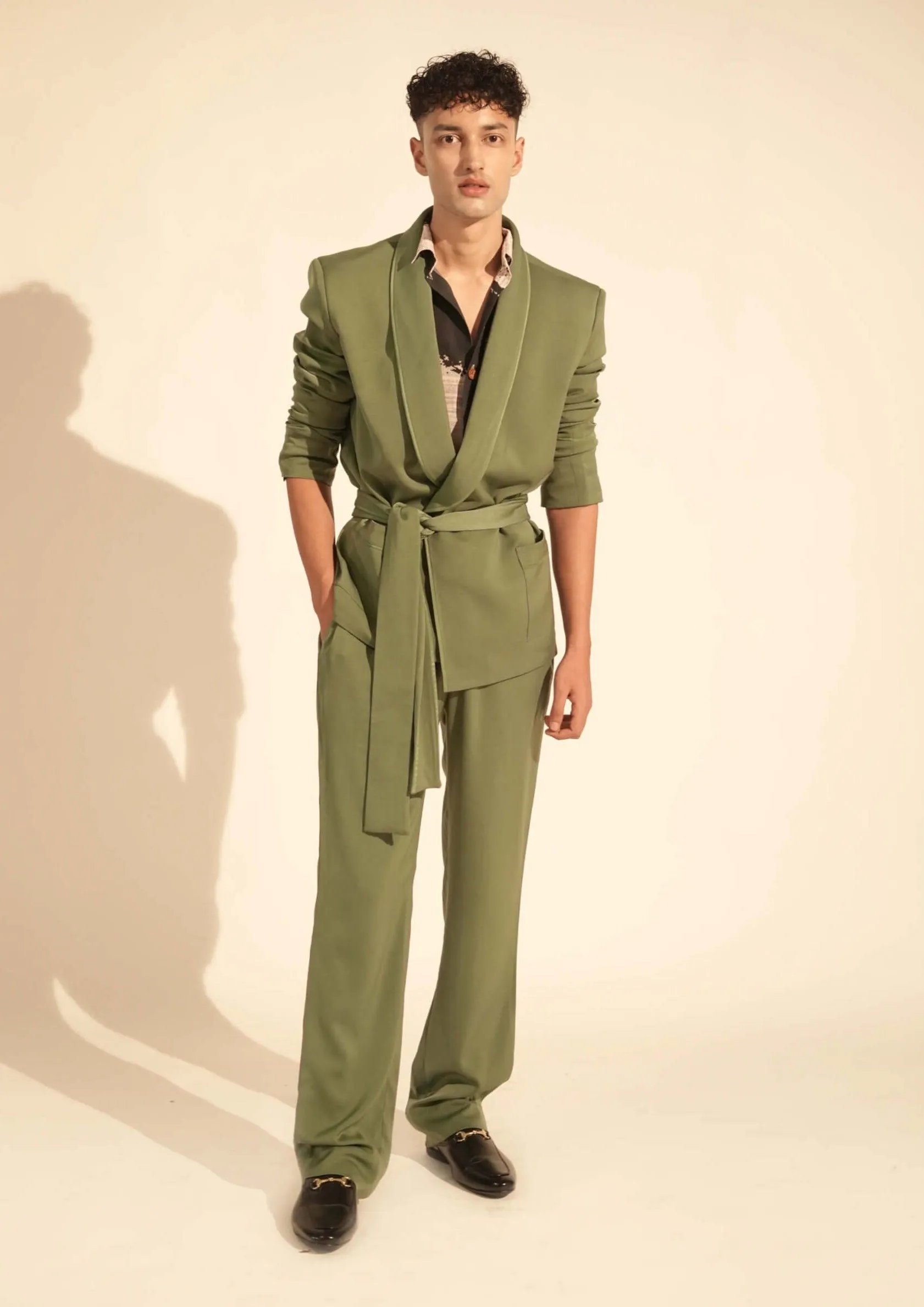 Jade green blazer and pant set