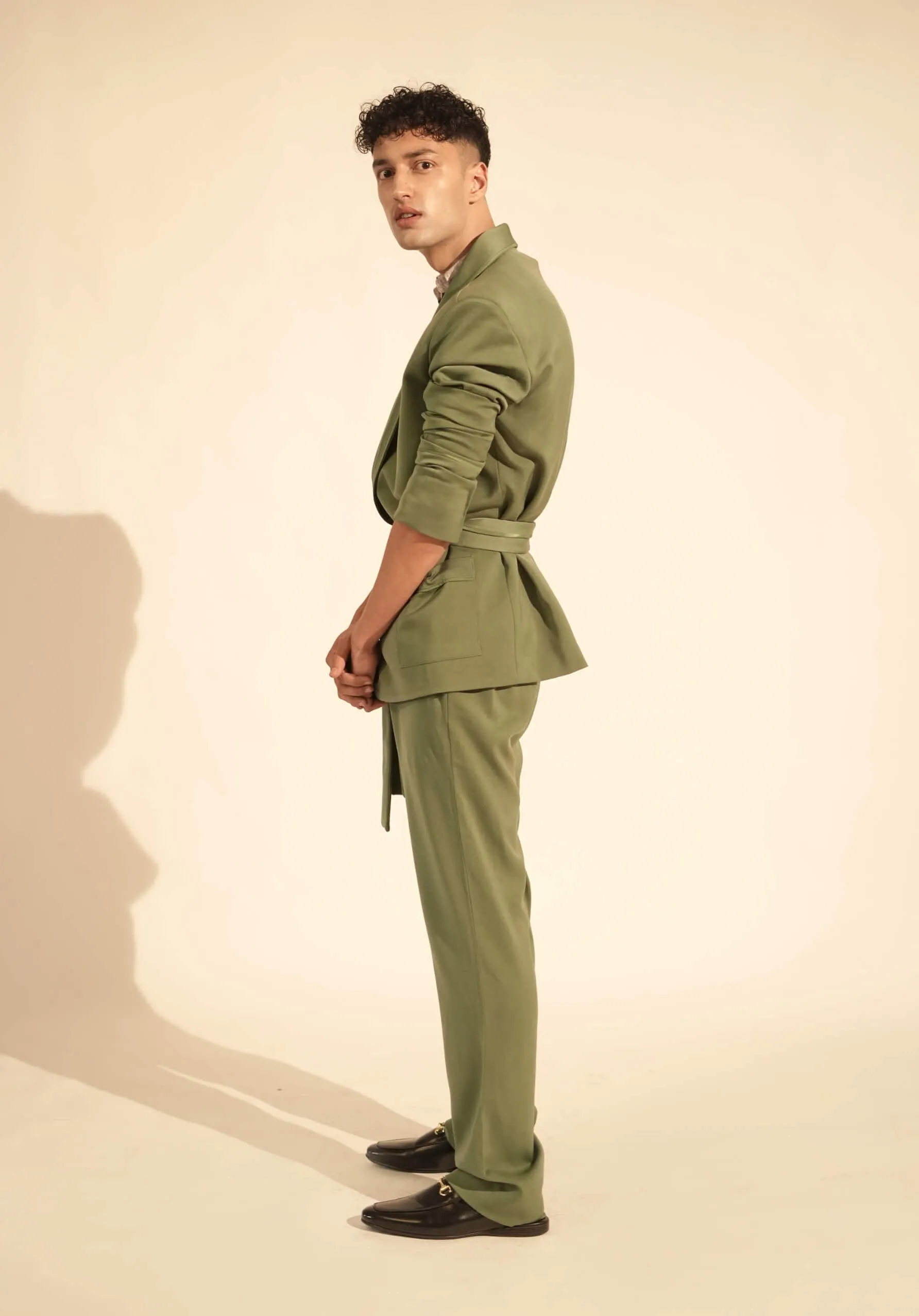 Jade green blazer and pant set