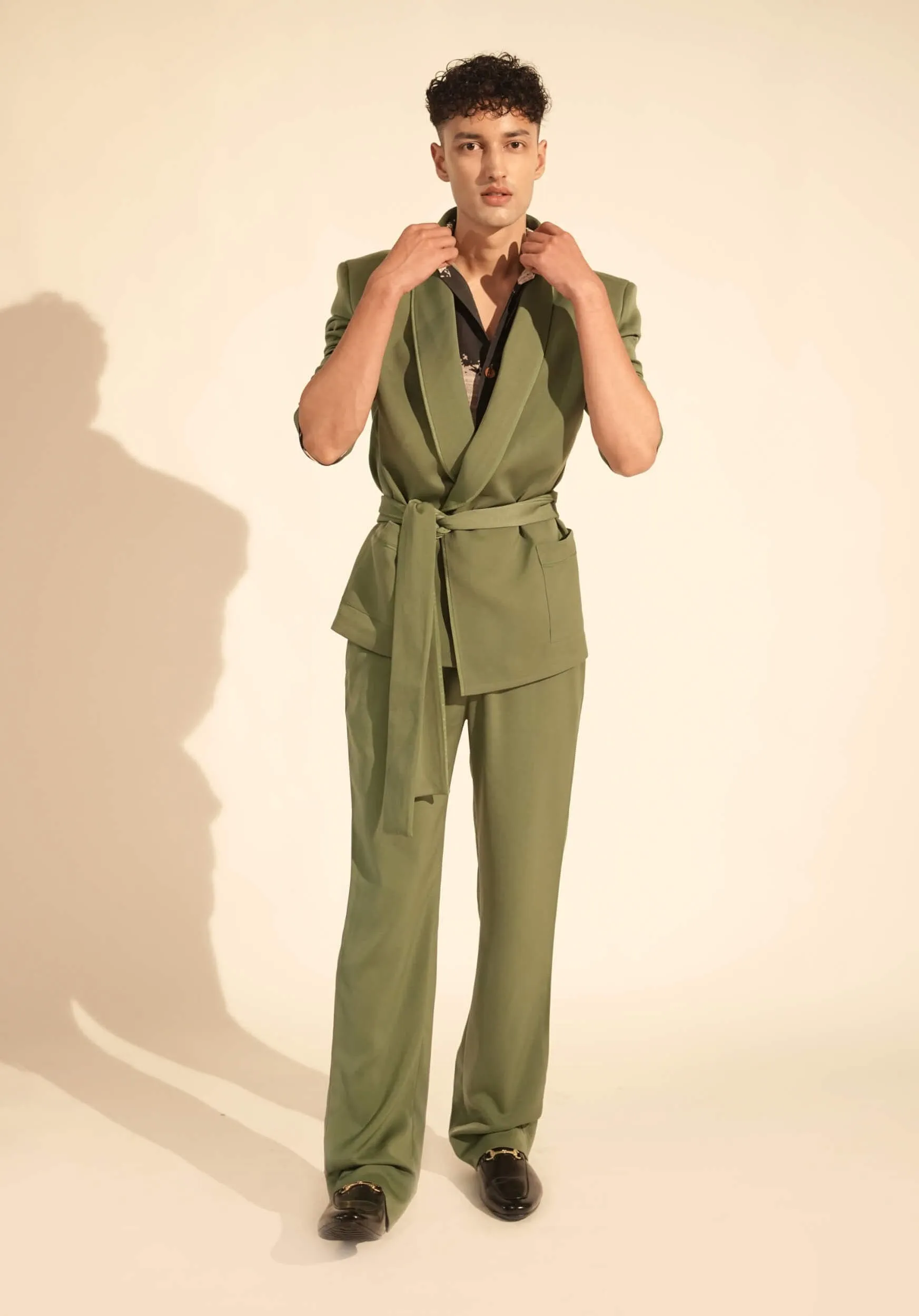 Jade green blazer and pant set