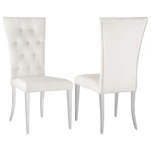 Kerwin Velvet Upholstered Dining Side Chair White (Set of 2)