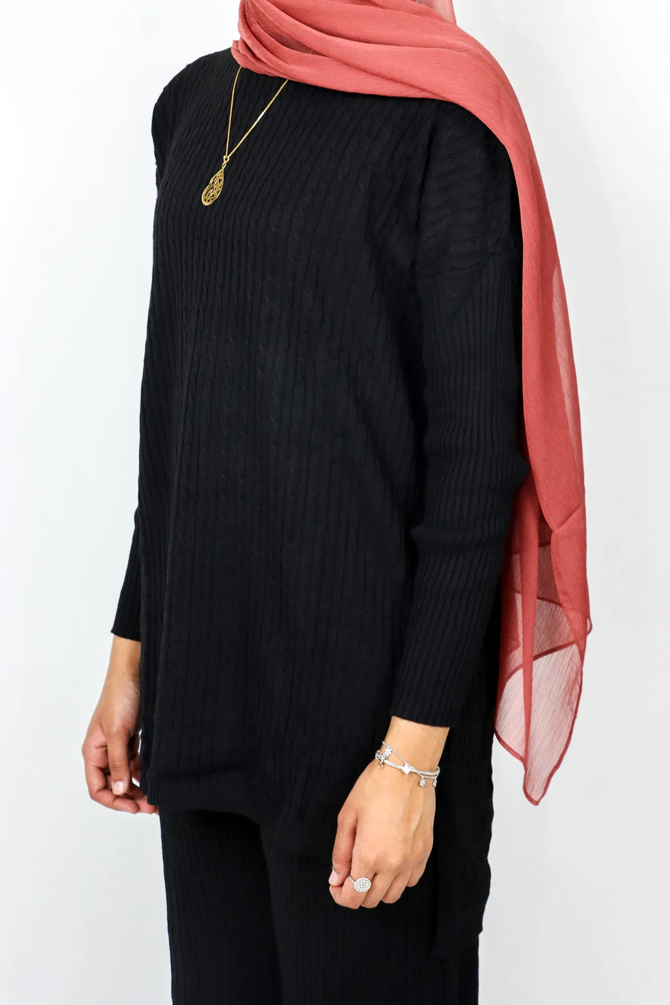 Knit Sweater Set - Black