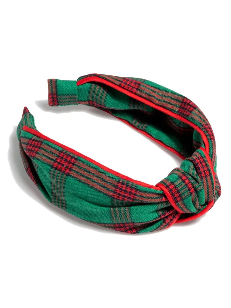 KNOTTED PLAID HEADBAND