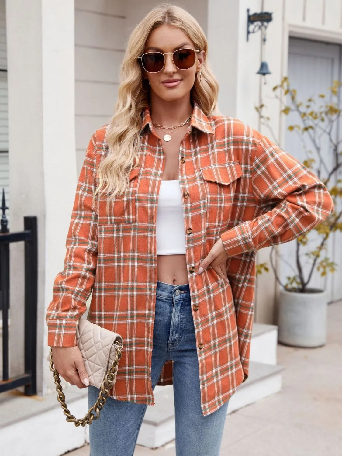 Kristi Plaid Button Up Long Sleeve Shirt
