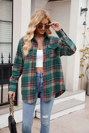 Kristi Plaid Button Up Long Sleeve Shirt