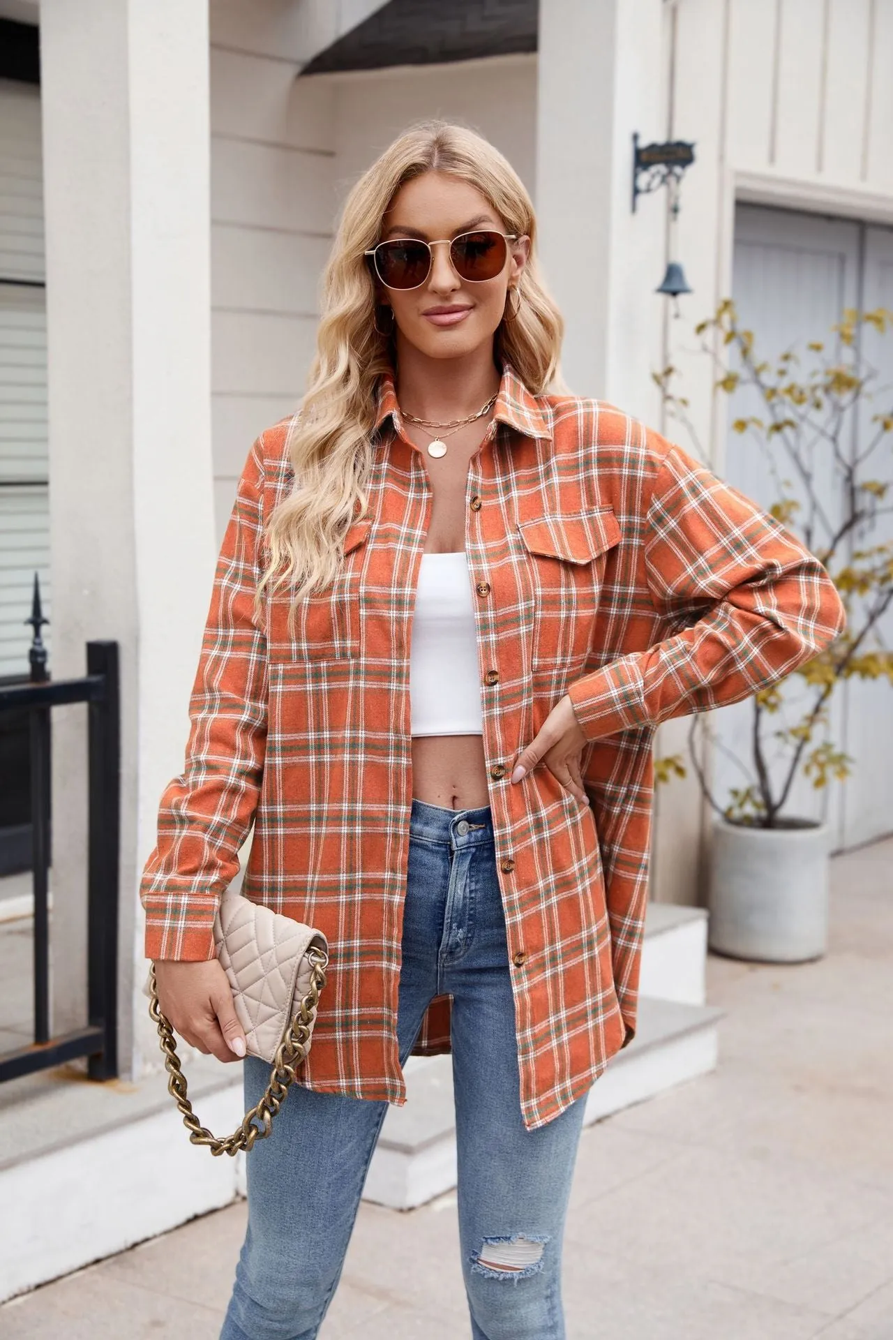 Kristi Plaid Button Up Long Sleeve Shirt
