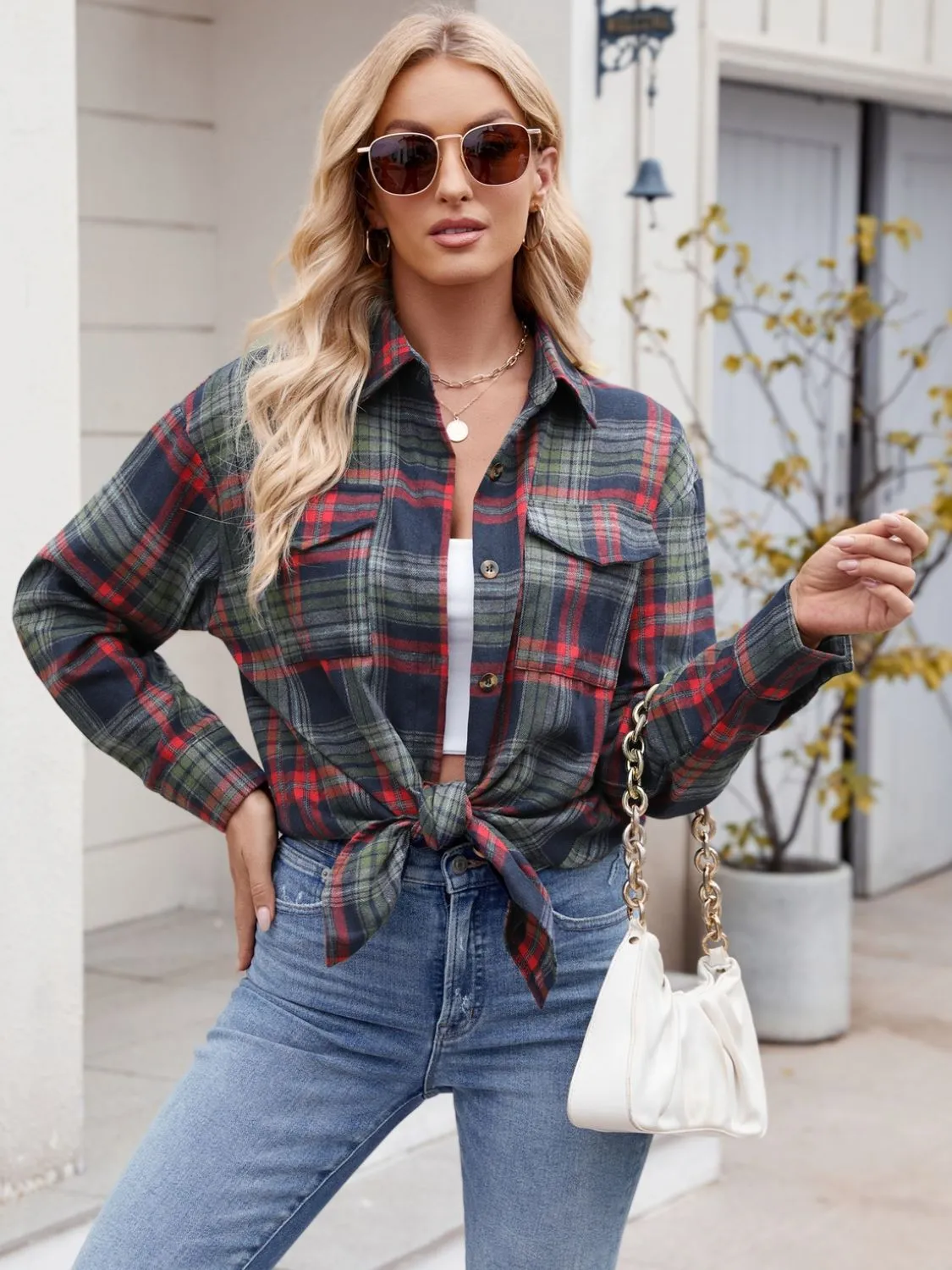 Kristi Plaid Button Up Long Sleeve Shirt