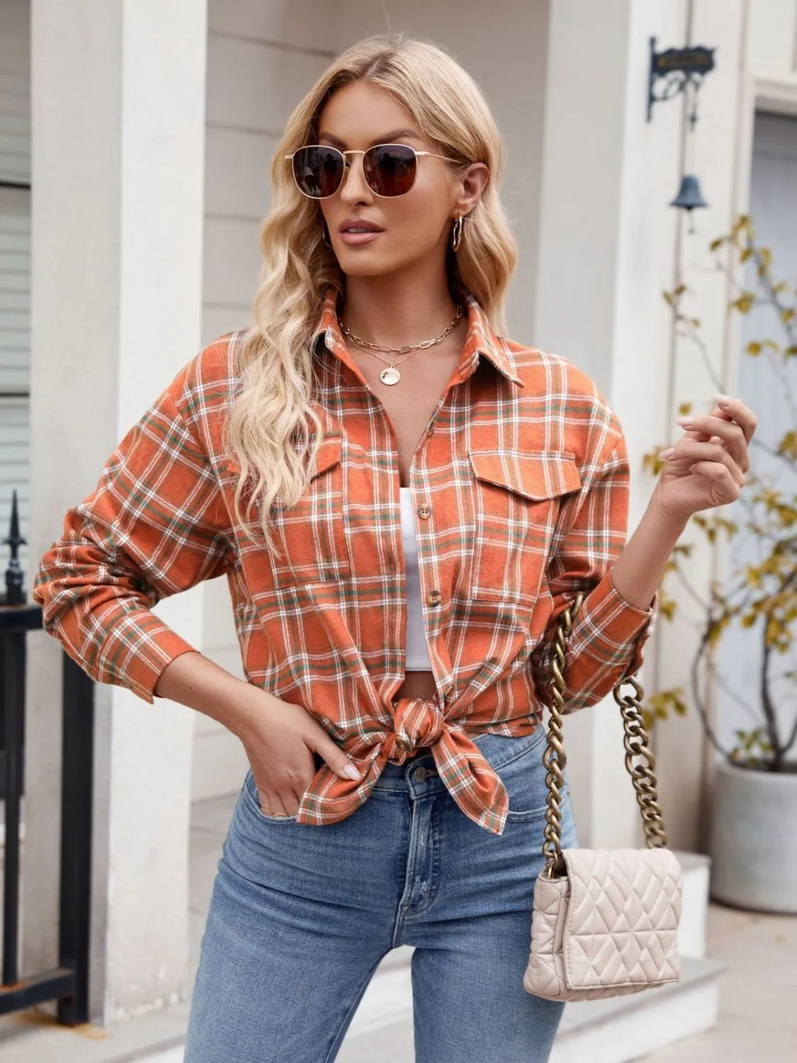 Kristi Plaid Button Up Long Sleeve Shirt
