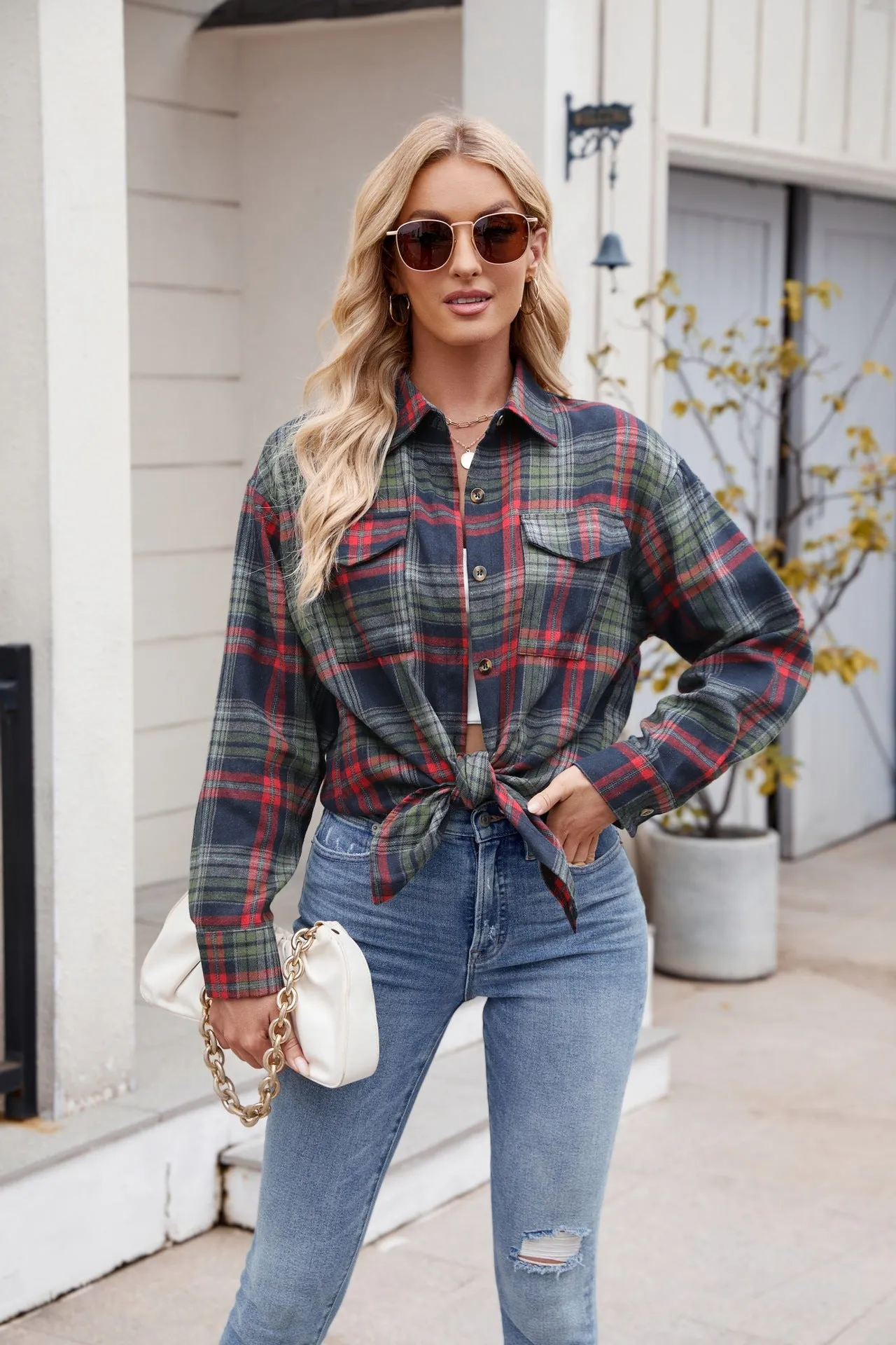 Kristi Plaid Button Up Long Sleeve Shirt