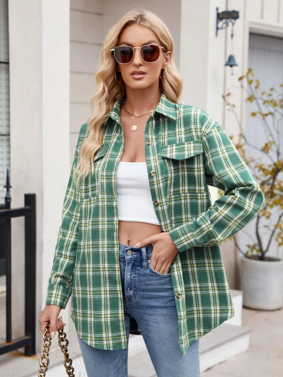 Kristi Plaid Button Up Long Sleeve Shirt