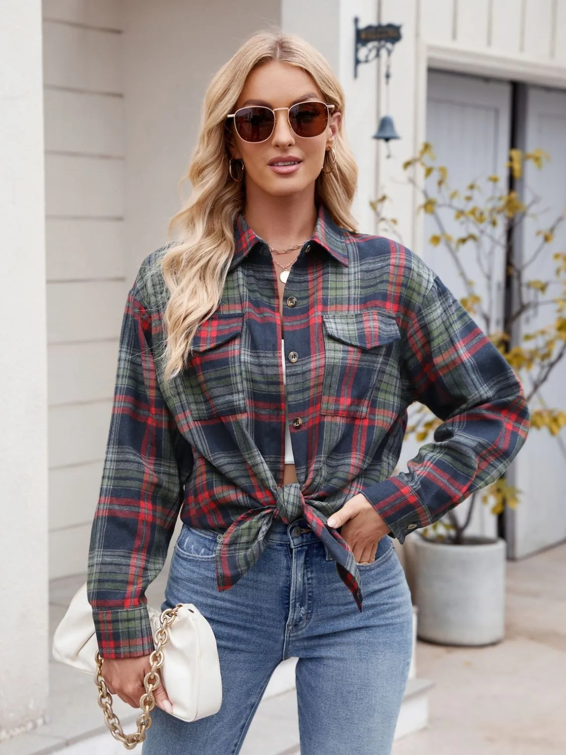Kristi Plaid Button Up Long Sleeve Shirt