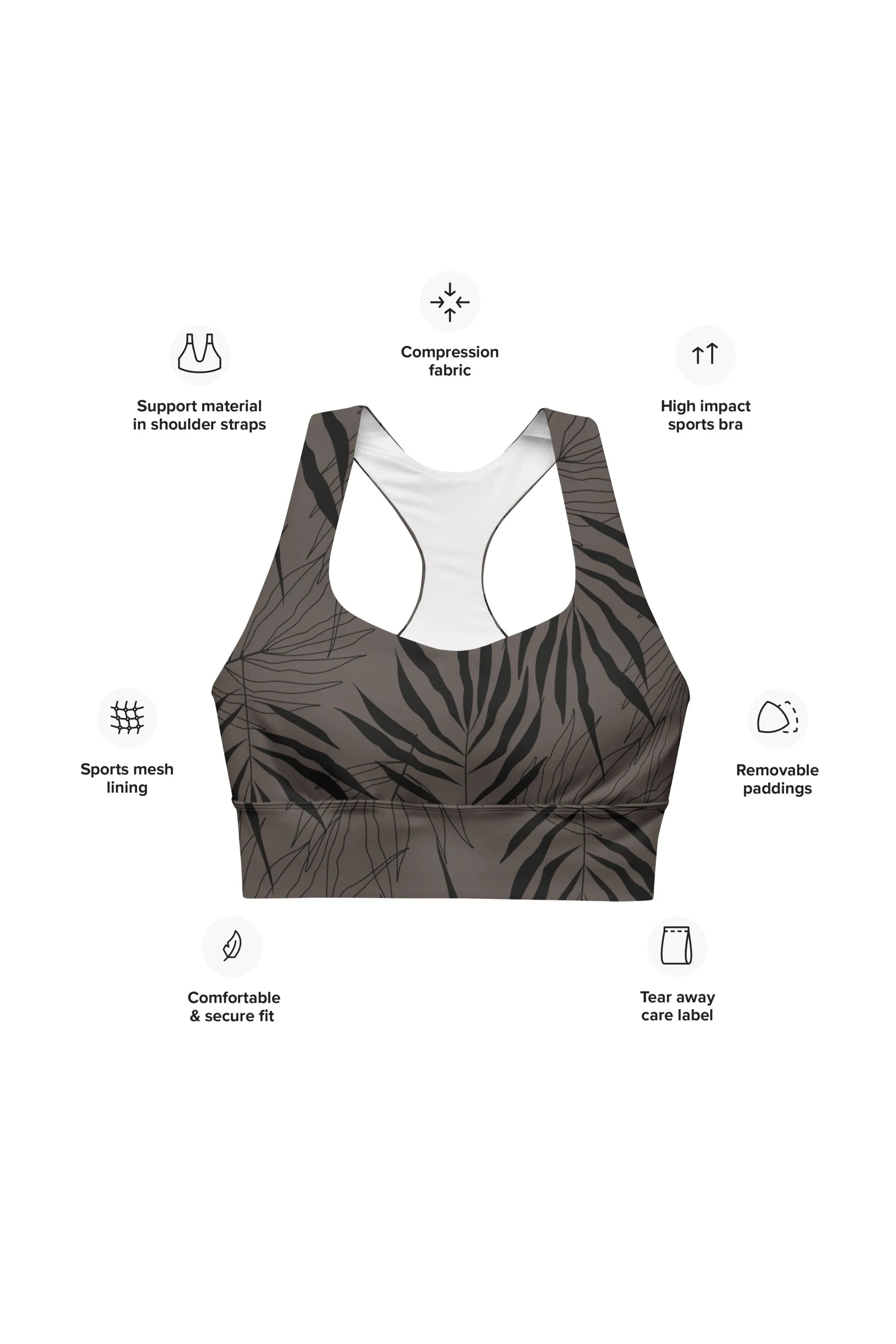 'Ōkupu Longline sports bra