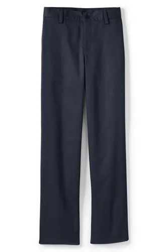 Lands End Boy's Iron Knee Blend Front Chino Pants Classic Navy 4 Slim