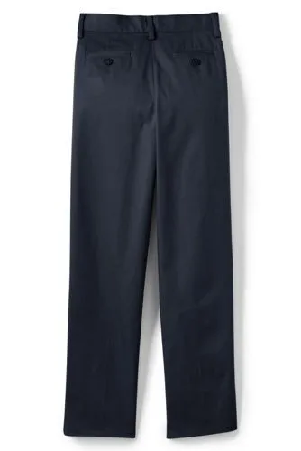 Lands End Boy's Iron Knee Blend Front Chino Pants Classic Navy 4 Slim