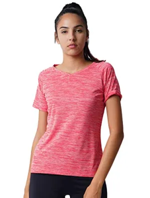 LAYA Women's Sports Raglan Tee (HARPER, Large, Red)