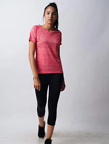 LAYA Women's Sports Raglan Tee (HARPER, Large, Red)