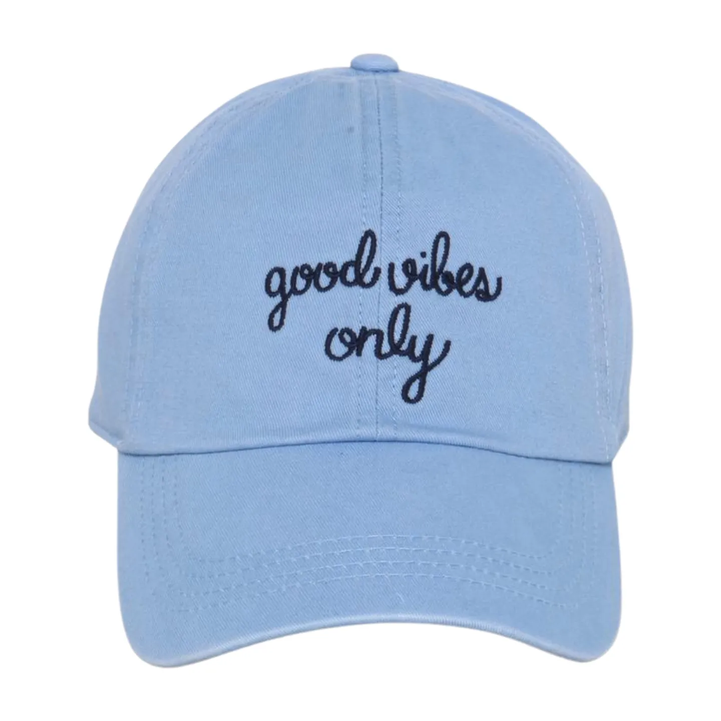 LCAP3477 - "GOOD VIBES ONLY" EMBROIDERED BASEBALL CAP