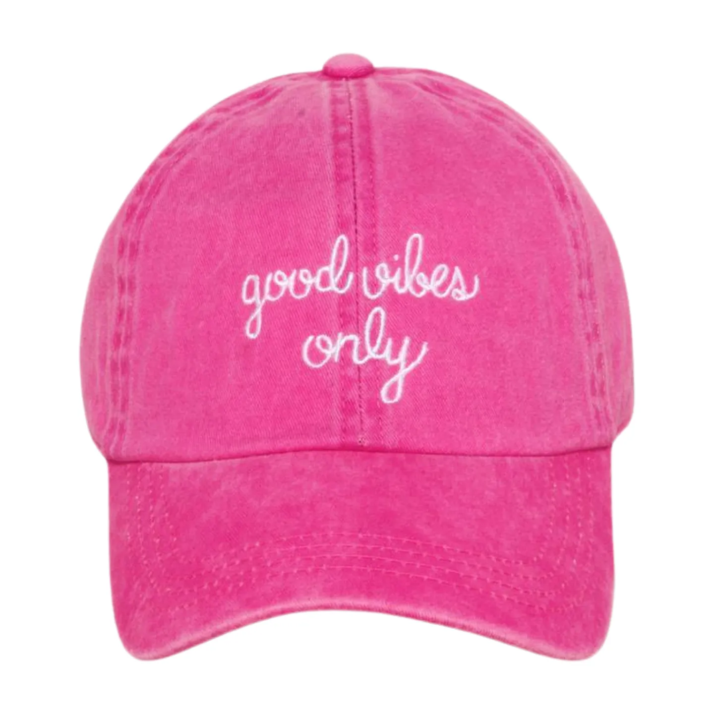 LCAP3477 - "GOOD VIBES ONLY" EMBROIDERED BASEBALL CAP