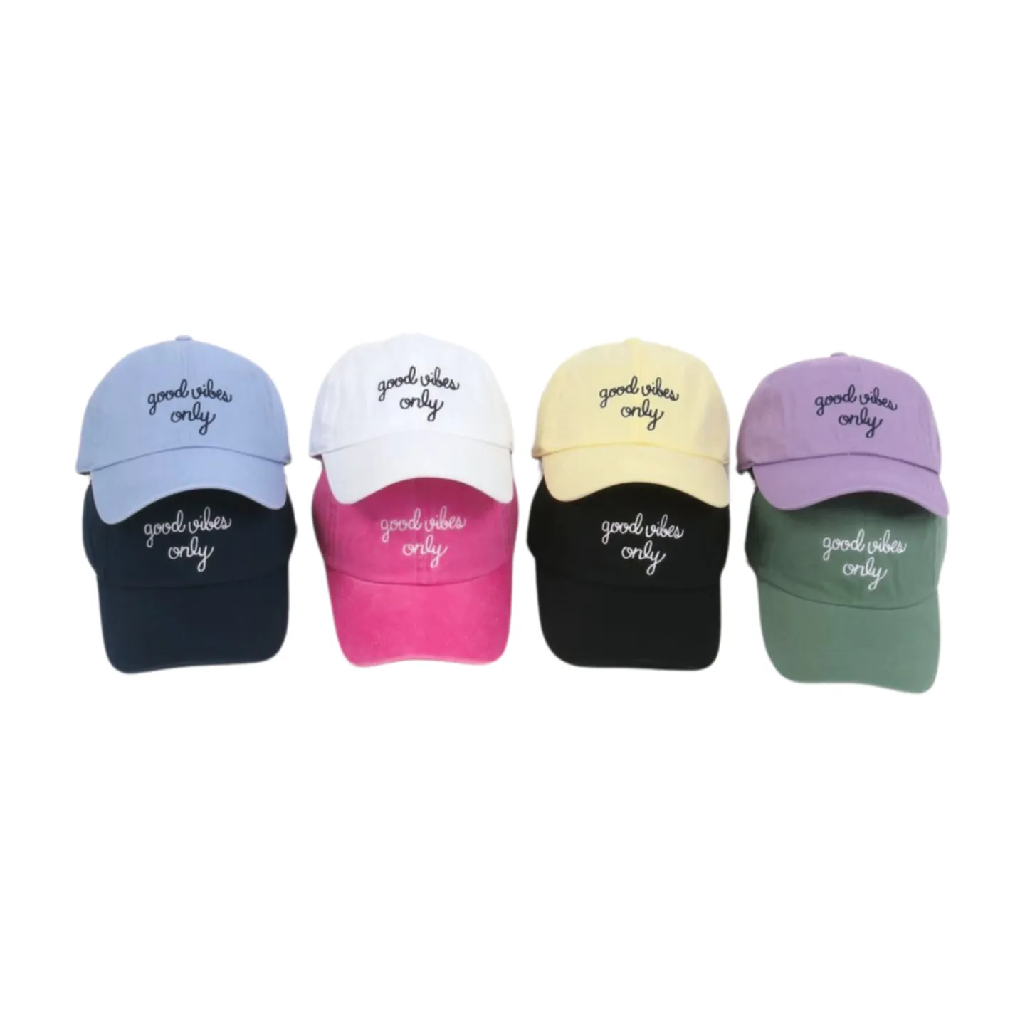 LCAP3477 - "GOOD VIBES ONLY" EMBROIDERED BASEBALL CAP