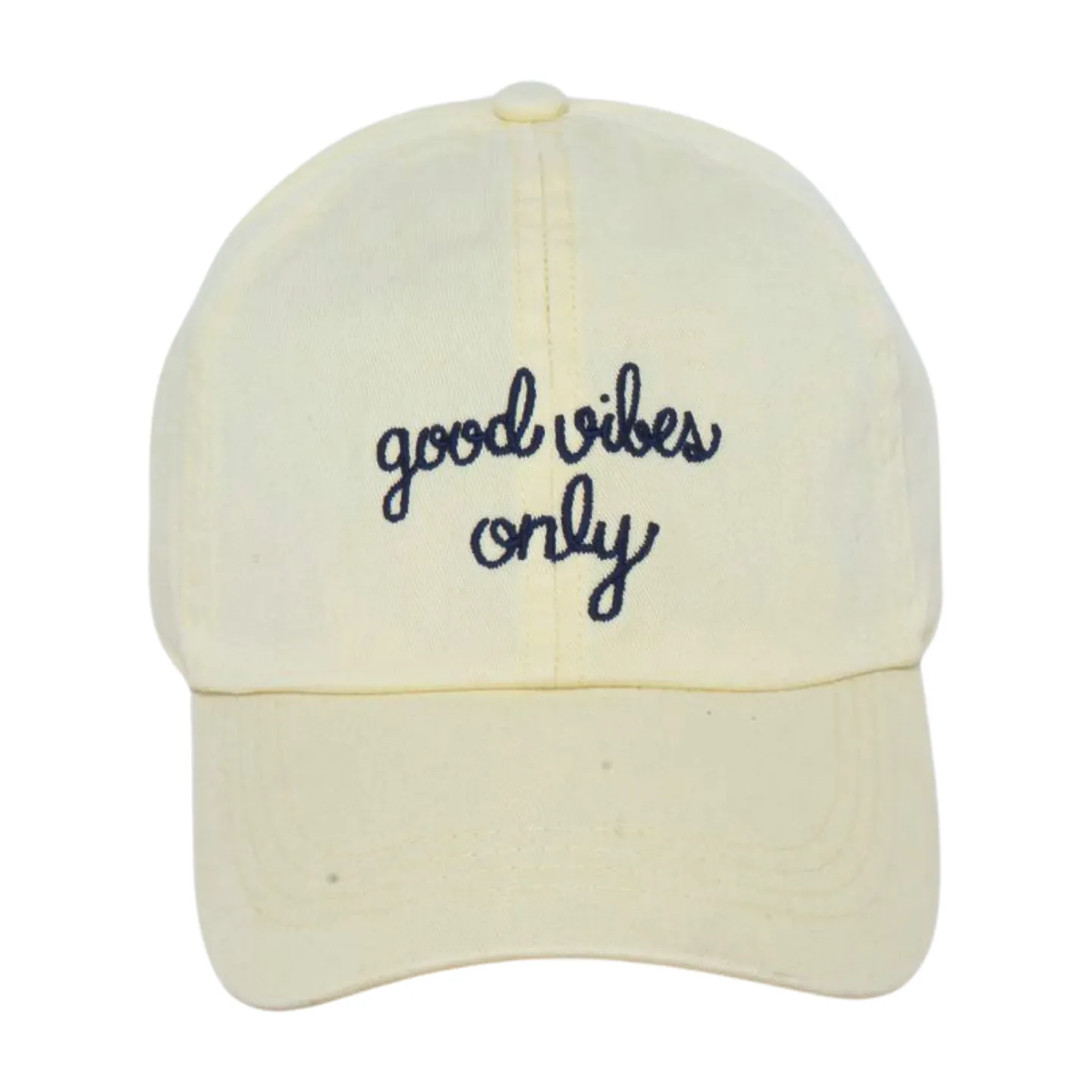 LCAP3477 - "GOOD VIBES ONLY" EMBROIDERED BASEBALL CAP