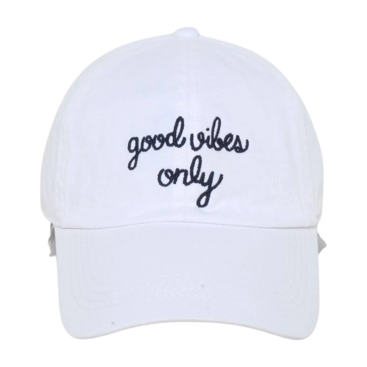 LCAP3477 - "GOOD VIBES ONLY" EMBROIDERED BASEBALL CAP