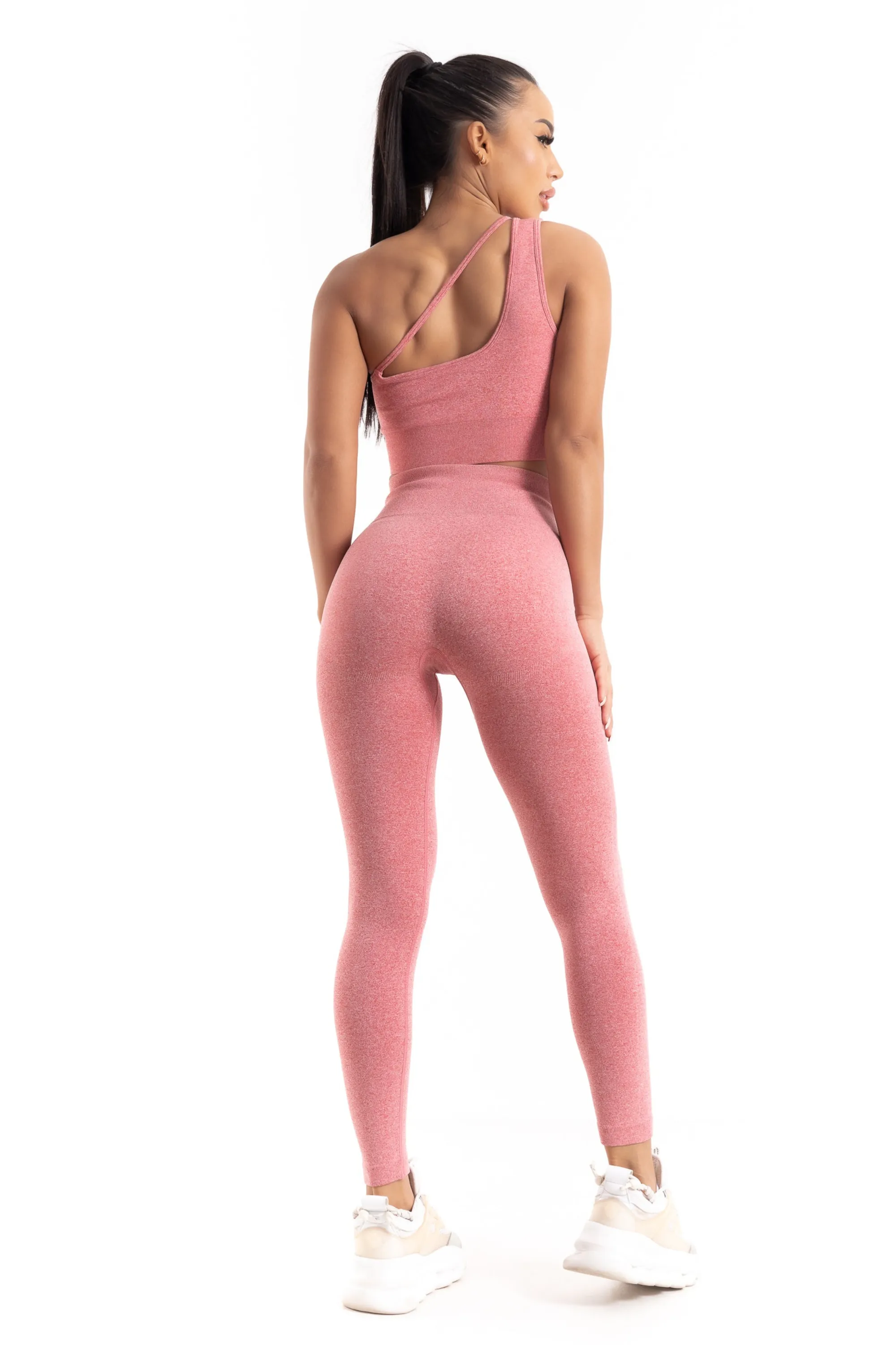 Limitless One-Shoulder Sports Bra (Pink)