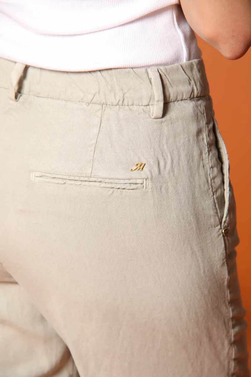 Linda Summer women's chino jogger pants in woven mat fabric relaxed fit