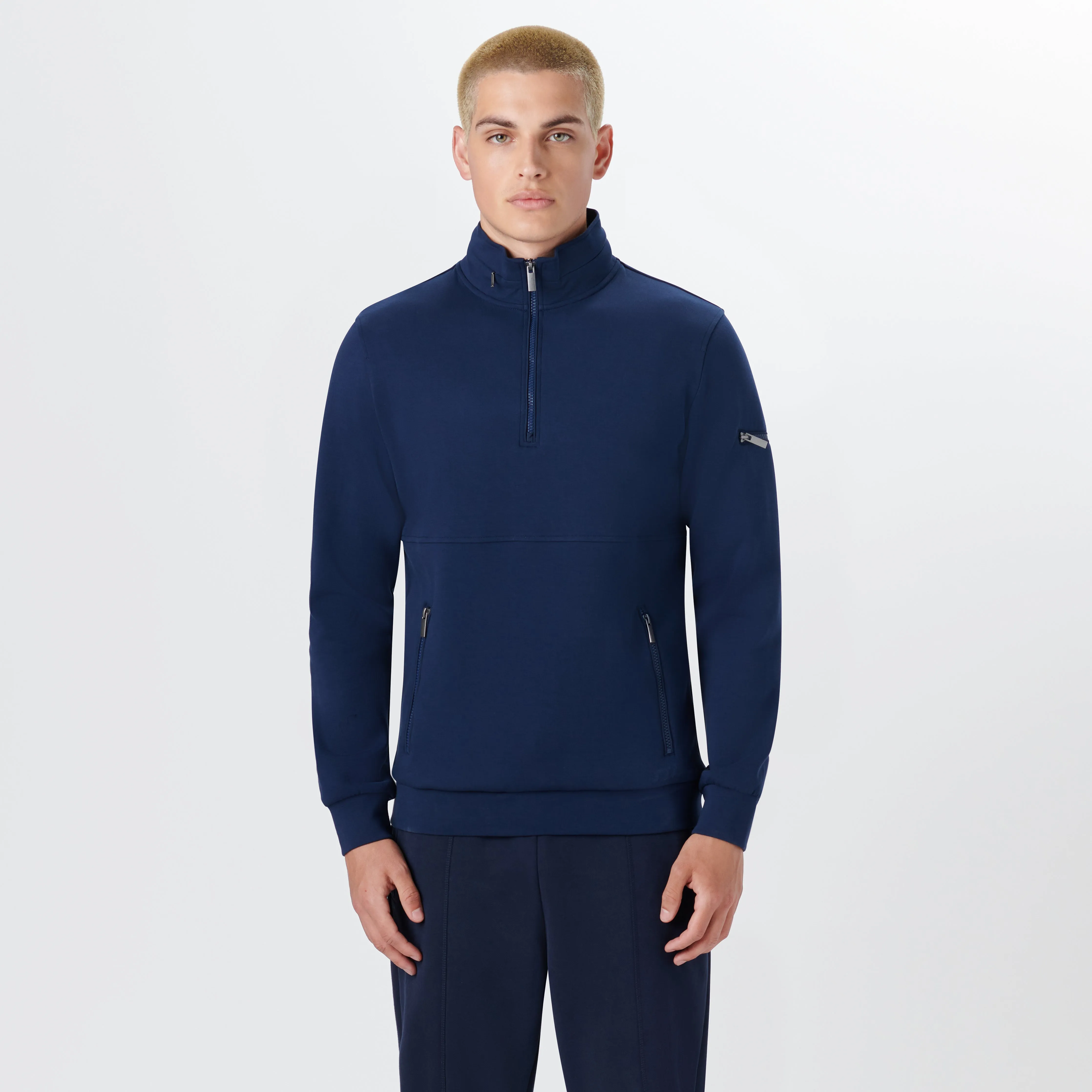 Long Sleeve Quarter Zip Pullover With Hood
