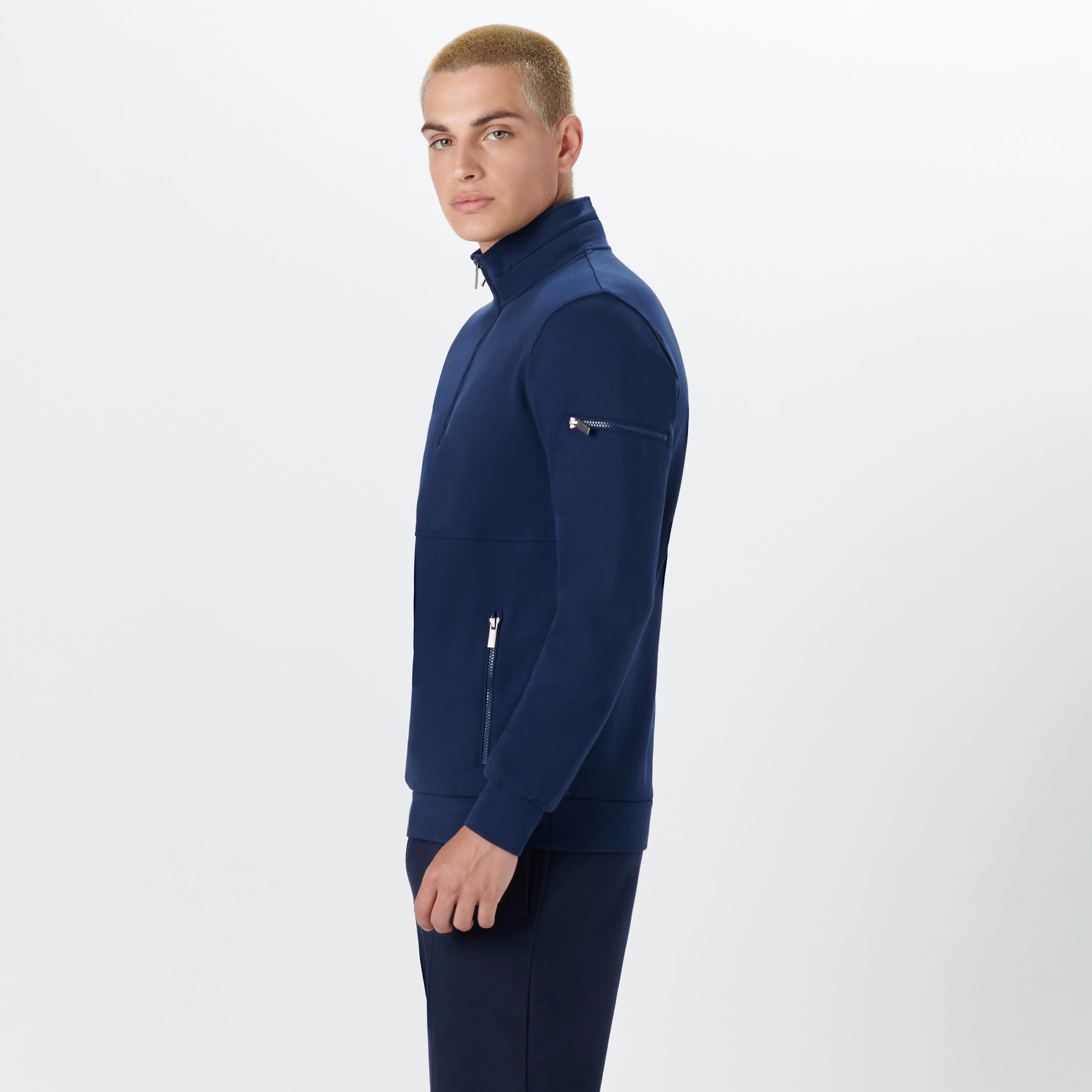Long Sleeve Quarter Zip Pullover With Hood