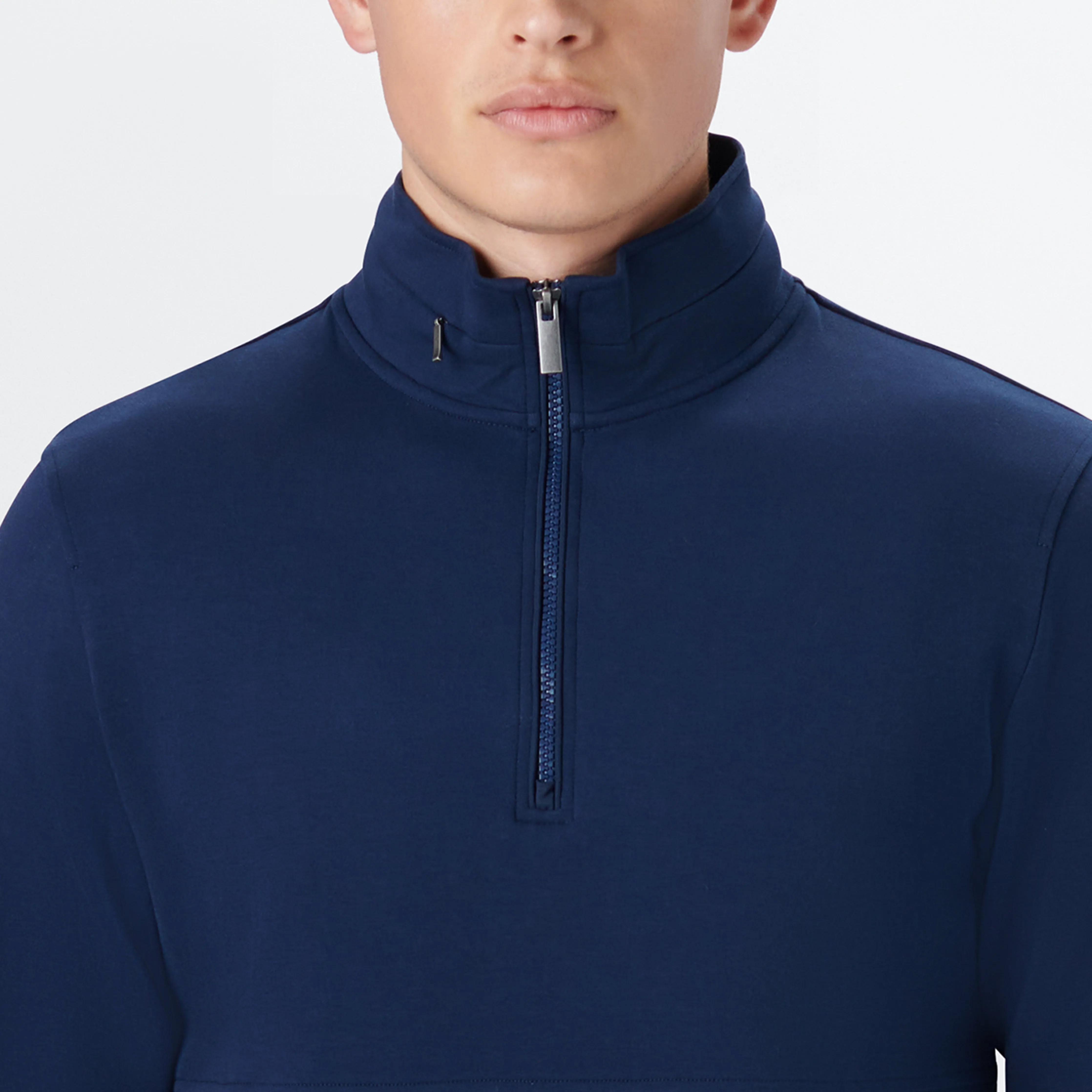 Long Sleeve Quarter Zip Pullover With Hood