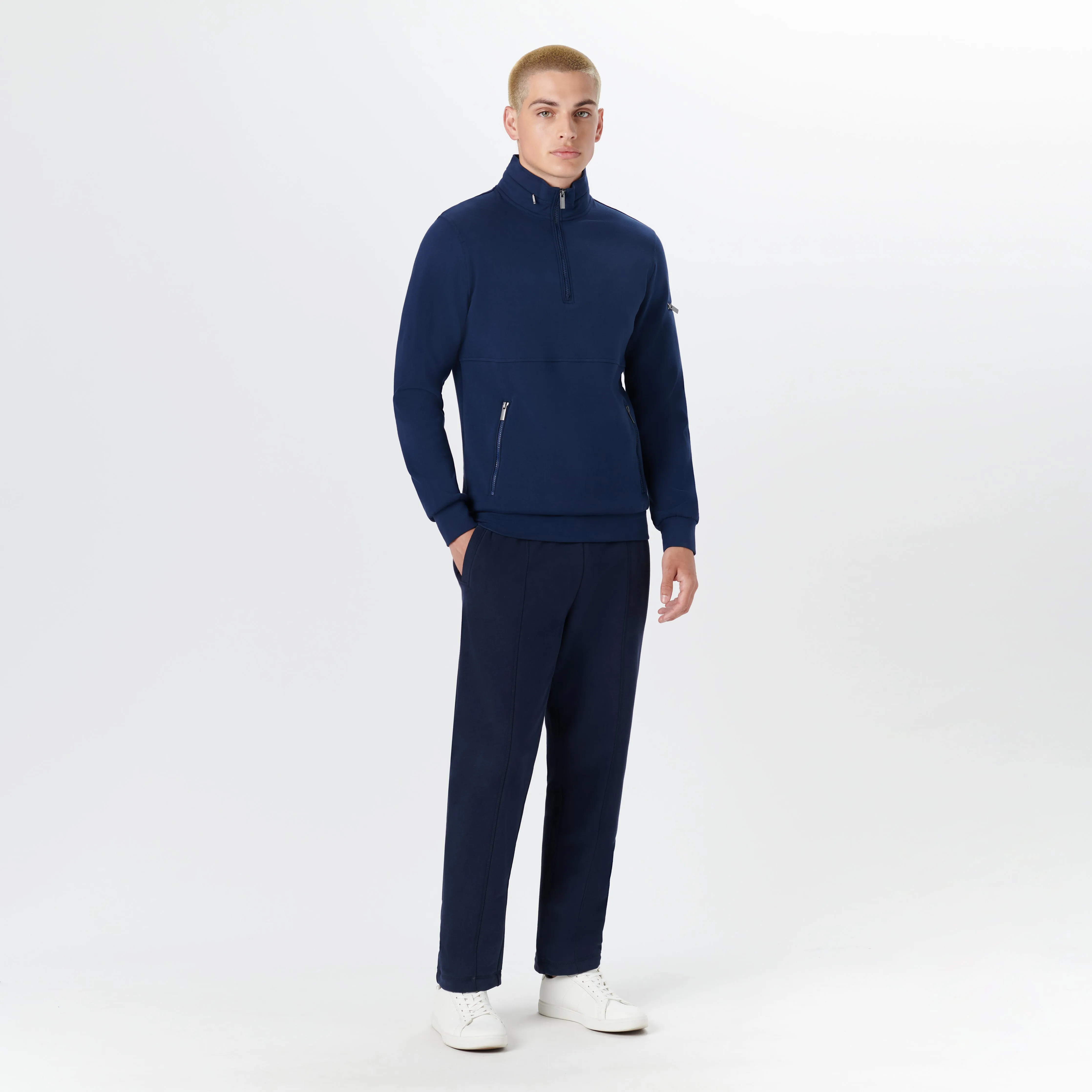 Long Sleeve Quarter Zip Pullover With Hood