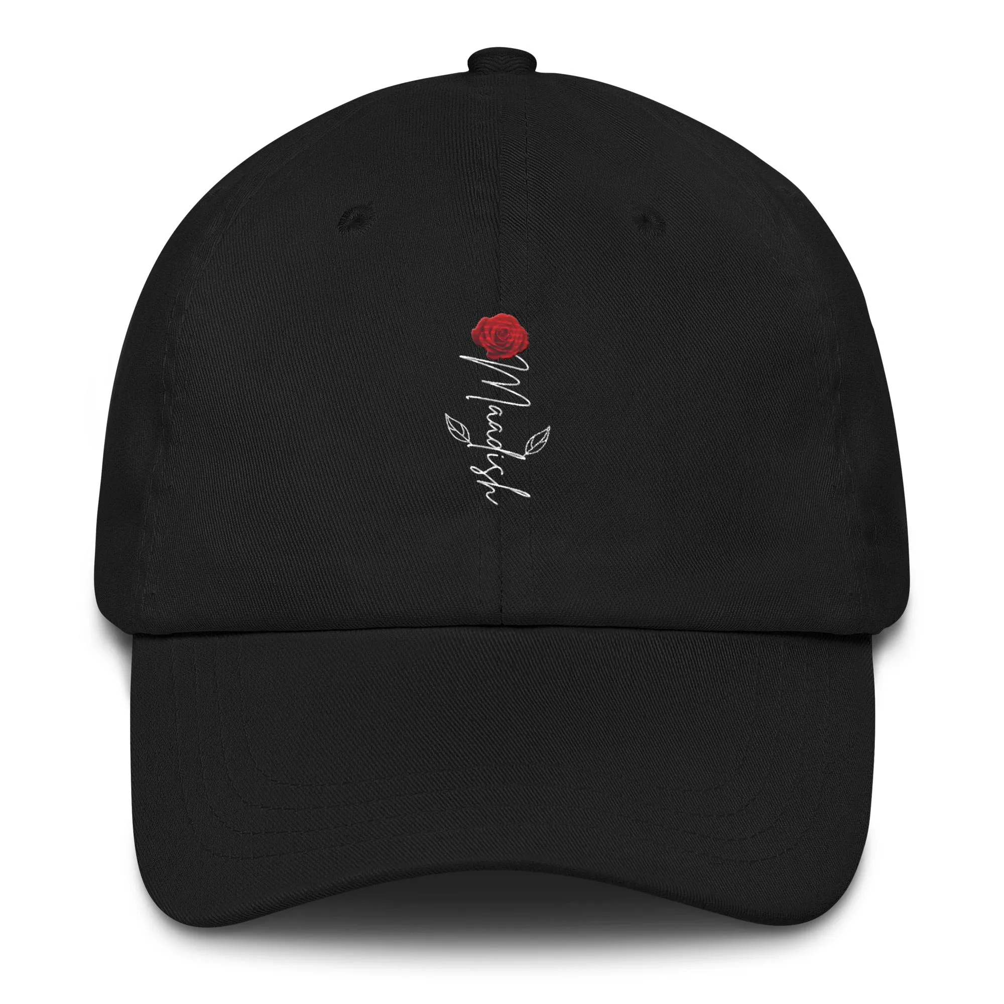 Maadish | Black Hat with Maadish Rose