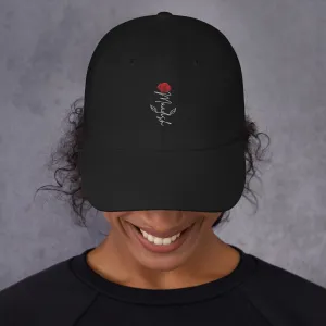 Maadish | Black Hat with Maadish Rose