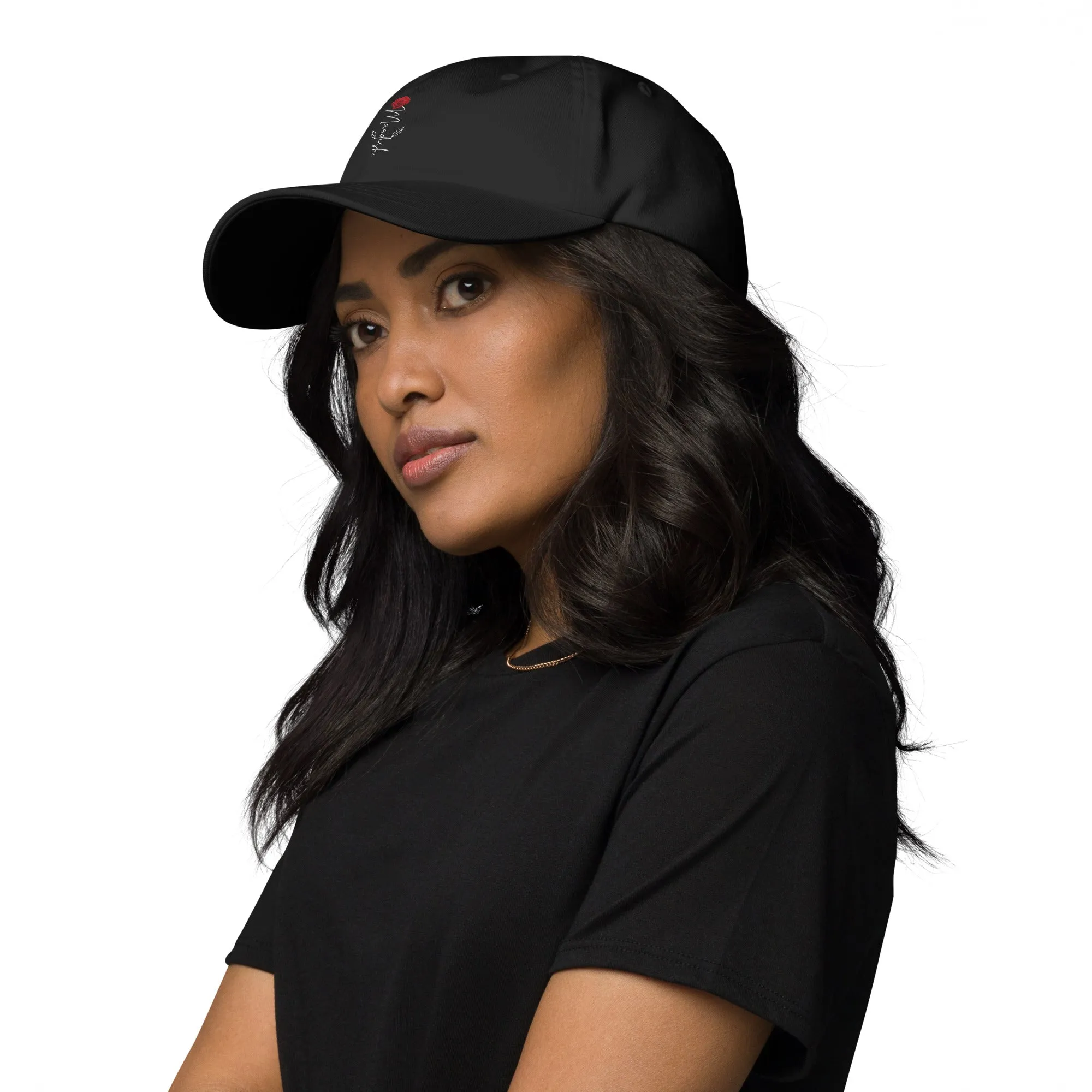 Maadish | Black Hat with Maadish Rose