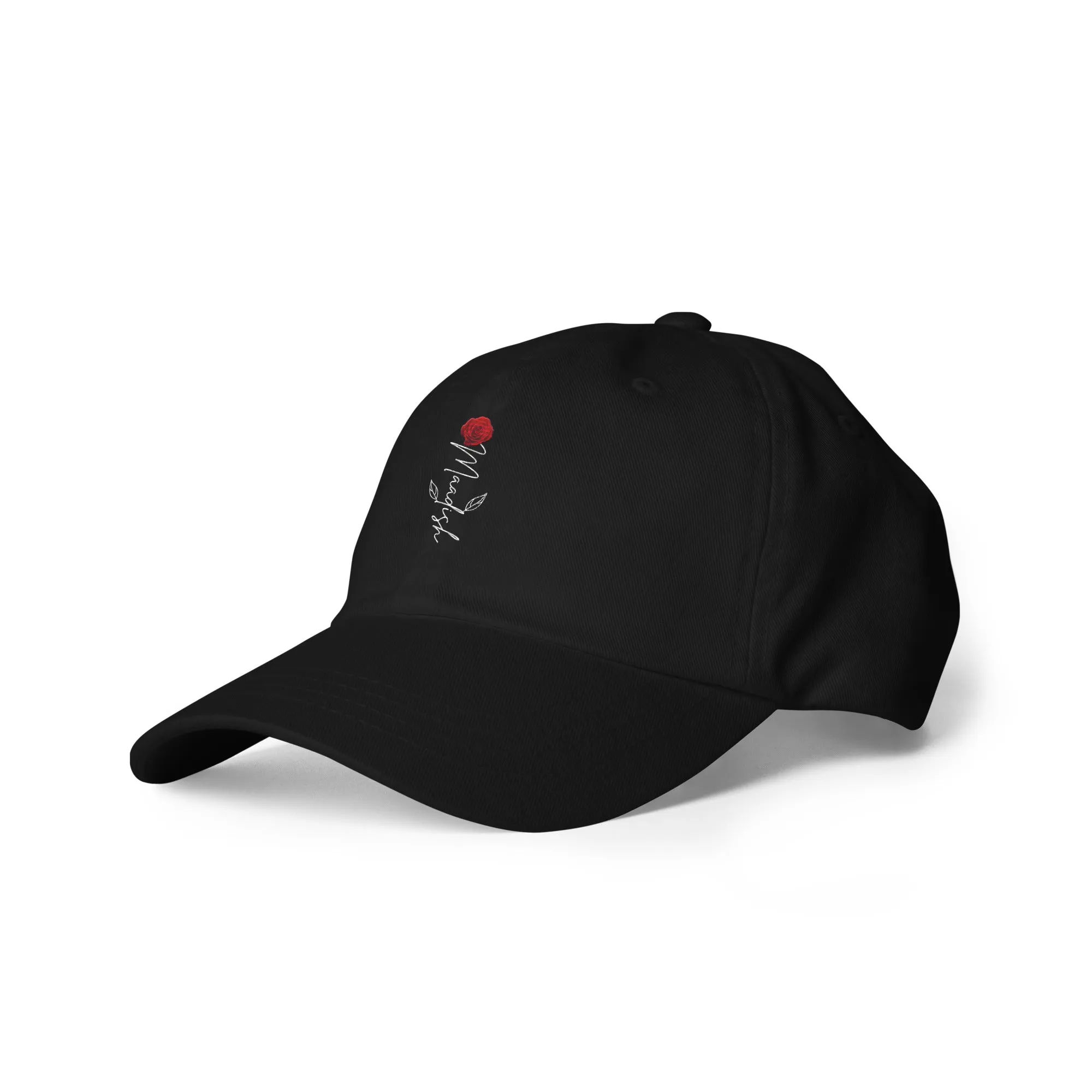 Maadish | Black Hat with Maadish Rose