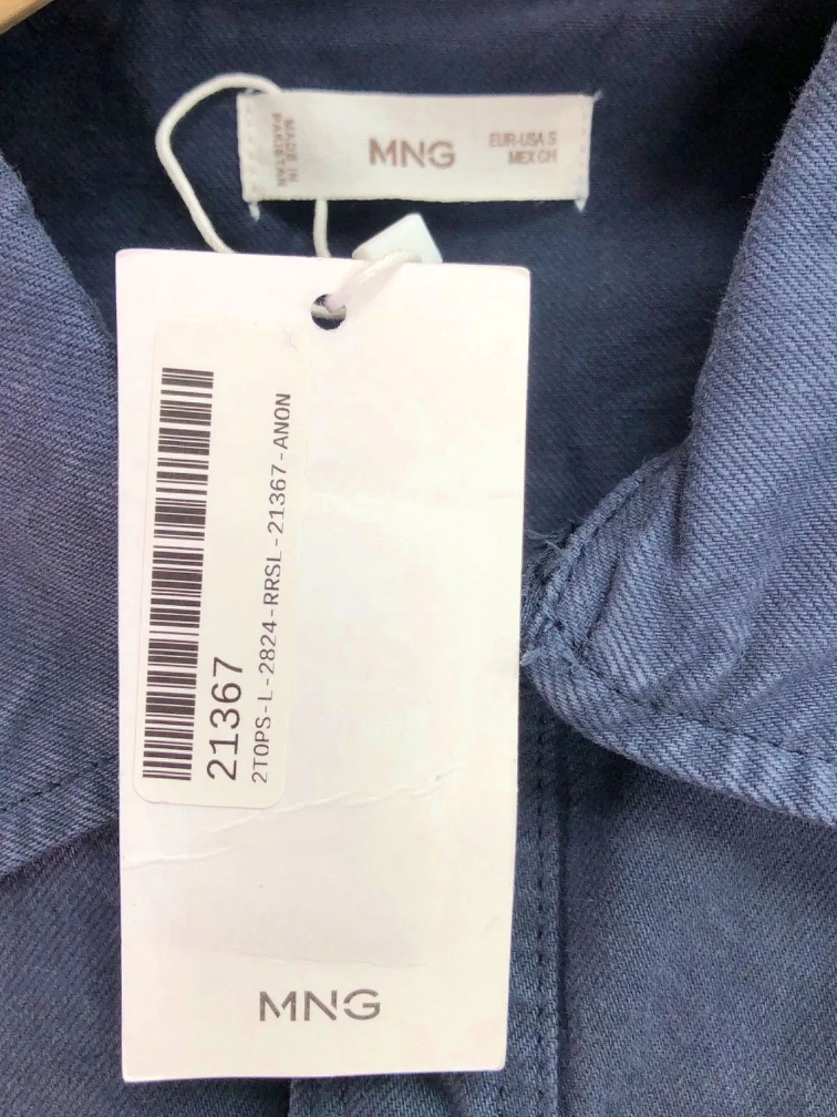 Mango Navy Mix Teen Boy Casual Shirt S