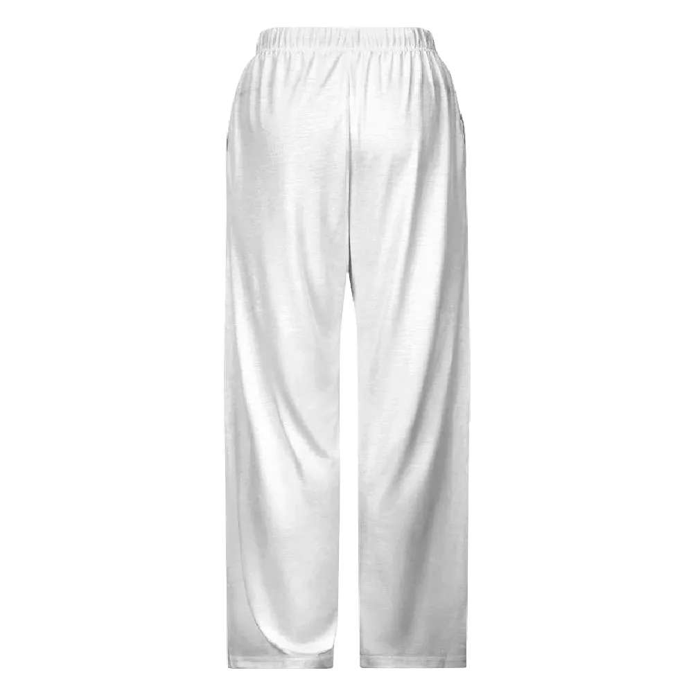 Men Casual Loose Drawstring Wide Leg Straight Trousers 2411009406