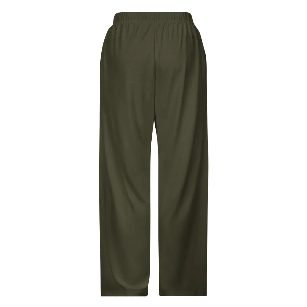 Men Casual Loose Drawstring Wide Leg Straight Trousers 2411009406