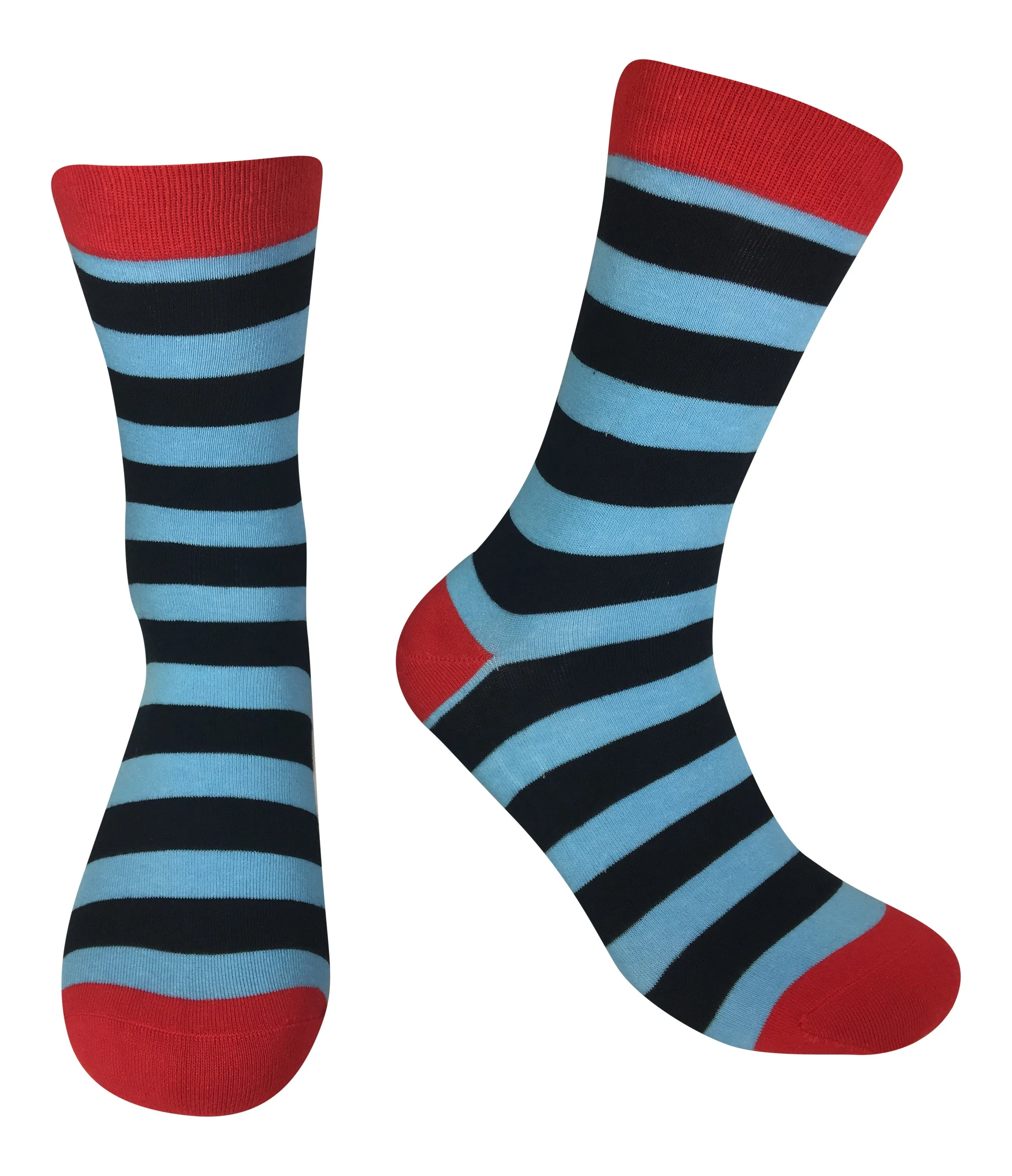 Mens Colorful Cotton Fun Casual Fashion Stripe Socks Collection-Single Pairs
