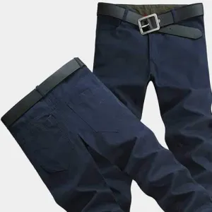 Mens Cotton Casual Solid Skinny Pencil Pants