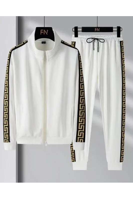 Men's Innovator Zip Up Graphic Designed Sides Tracksuit