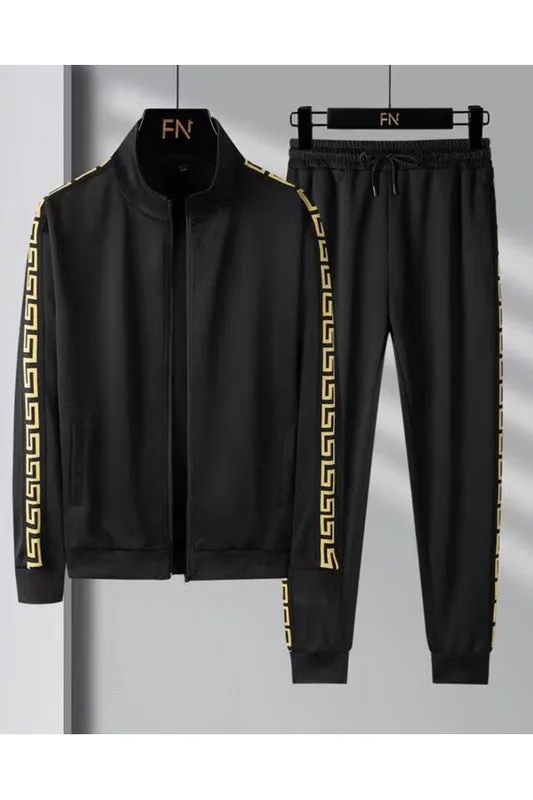 Men's Innovator Zip Up Graphic Designed Sides Tracksuit