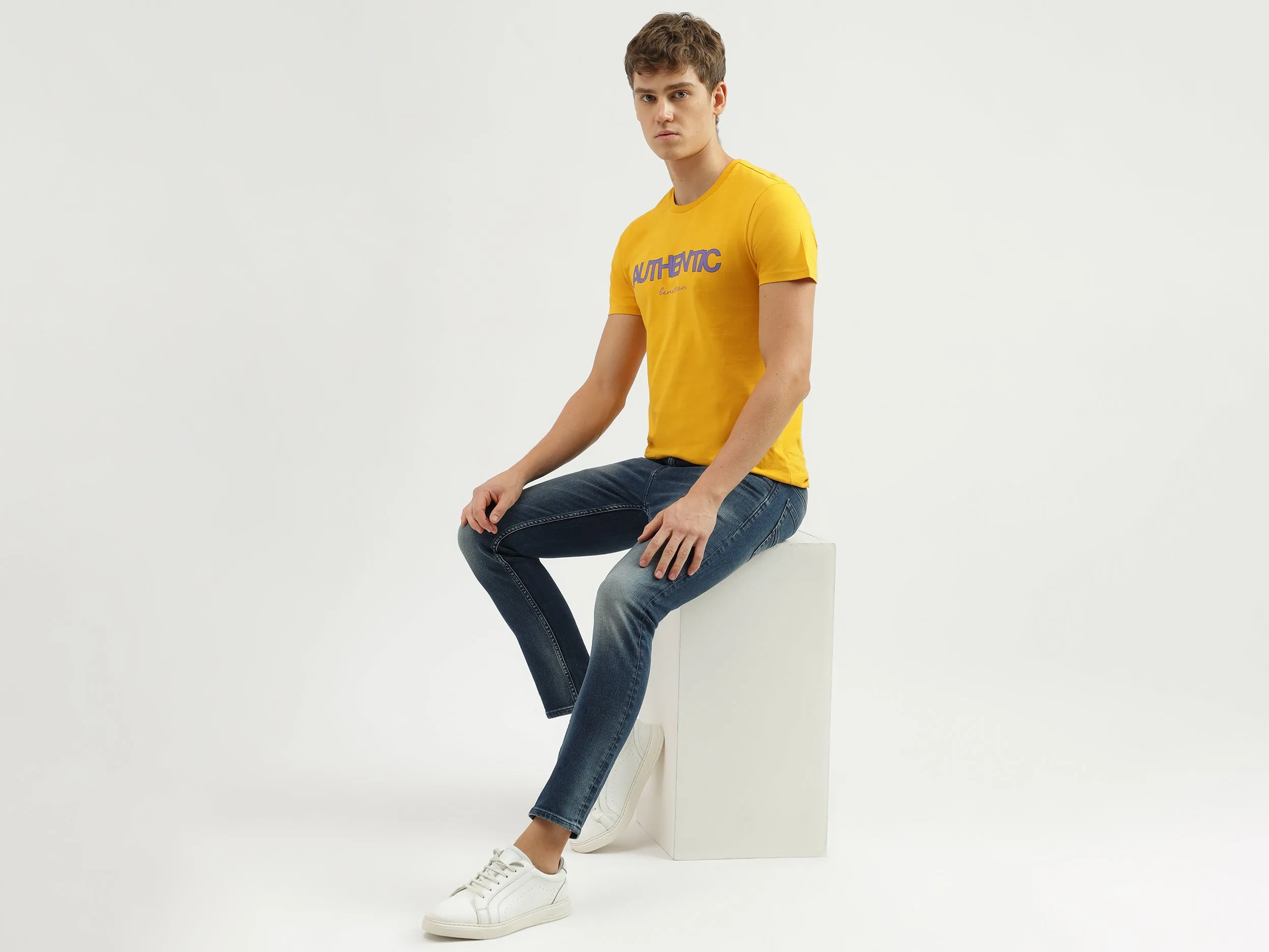 Men's Solid Low Crotch Jeans