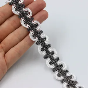 Metallic Loop Scroll Gimp Braid 20mm 9259