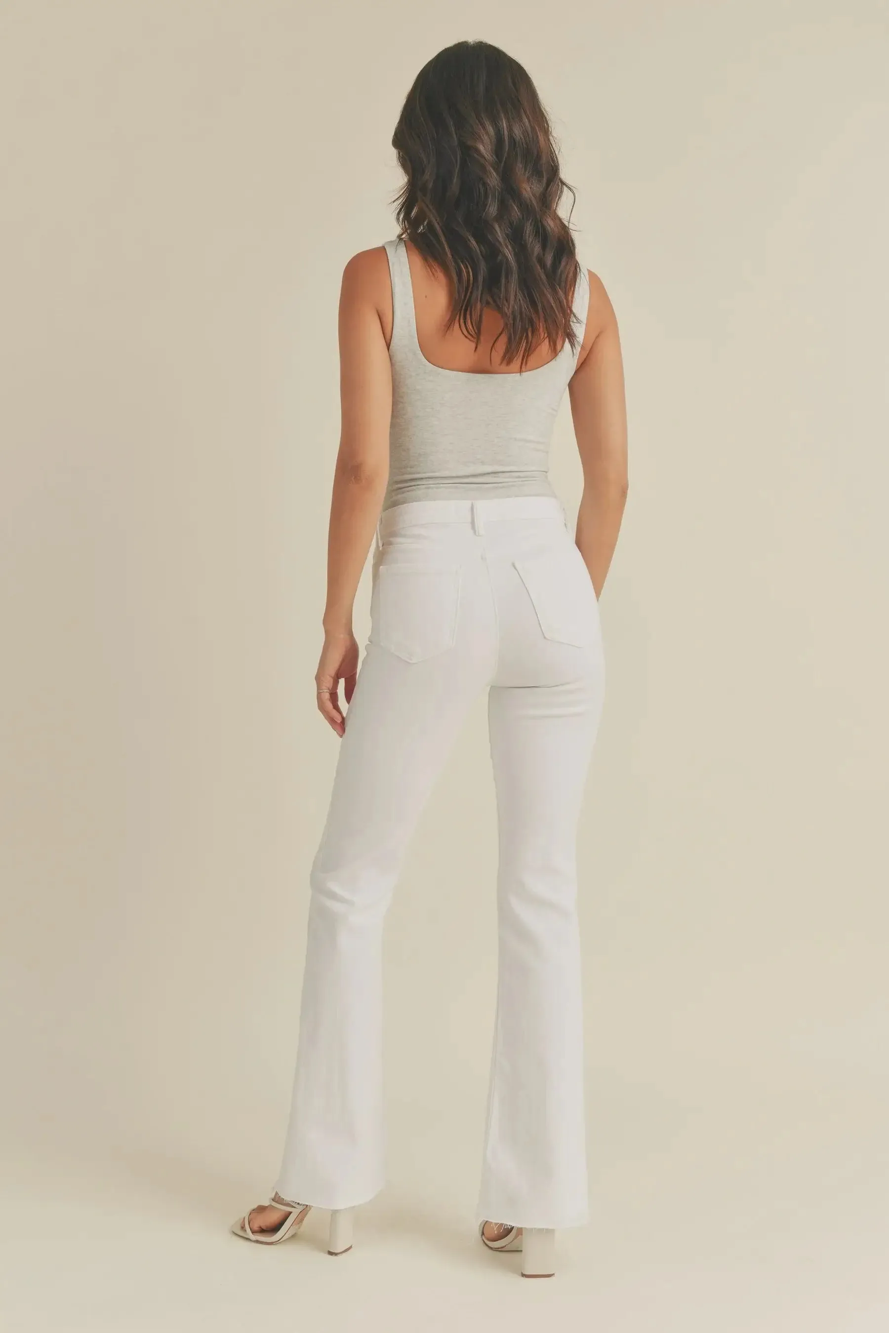 MID RISE FLARE DENIM JEANS