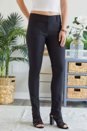 Mid Rise Skinny Pants in Black