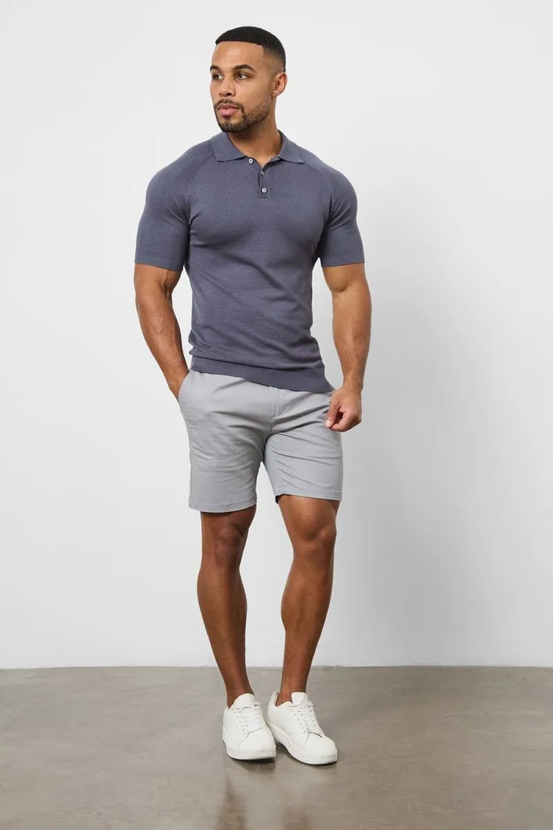 Muscle Fit Chino Shorts in Pale Grey