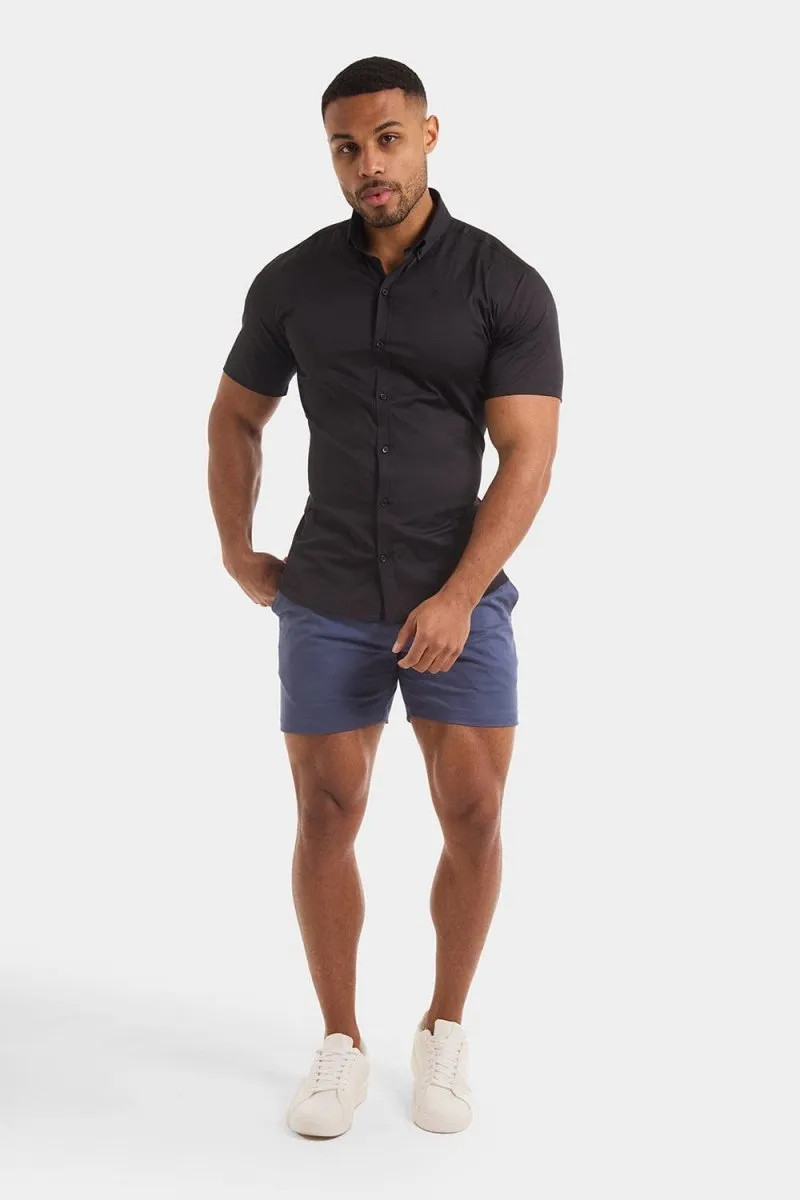 Muscle Fit Short Sleeve Signature Shirt in Black