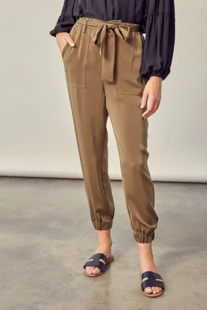 Mustard Seed Satin Pants with Belt